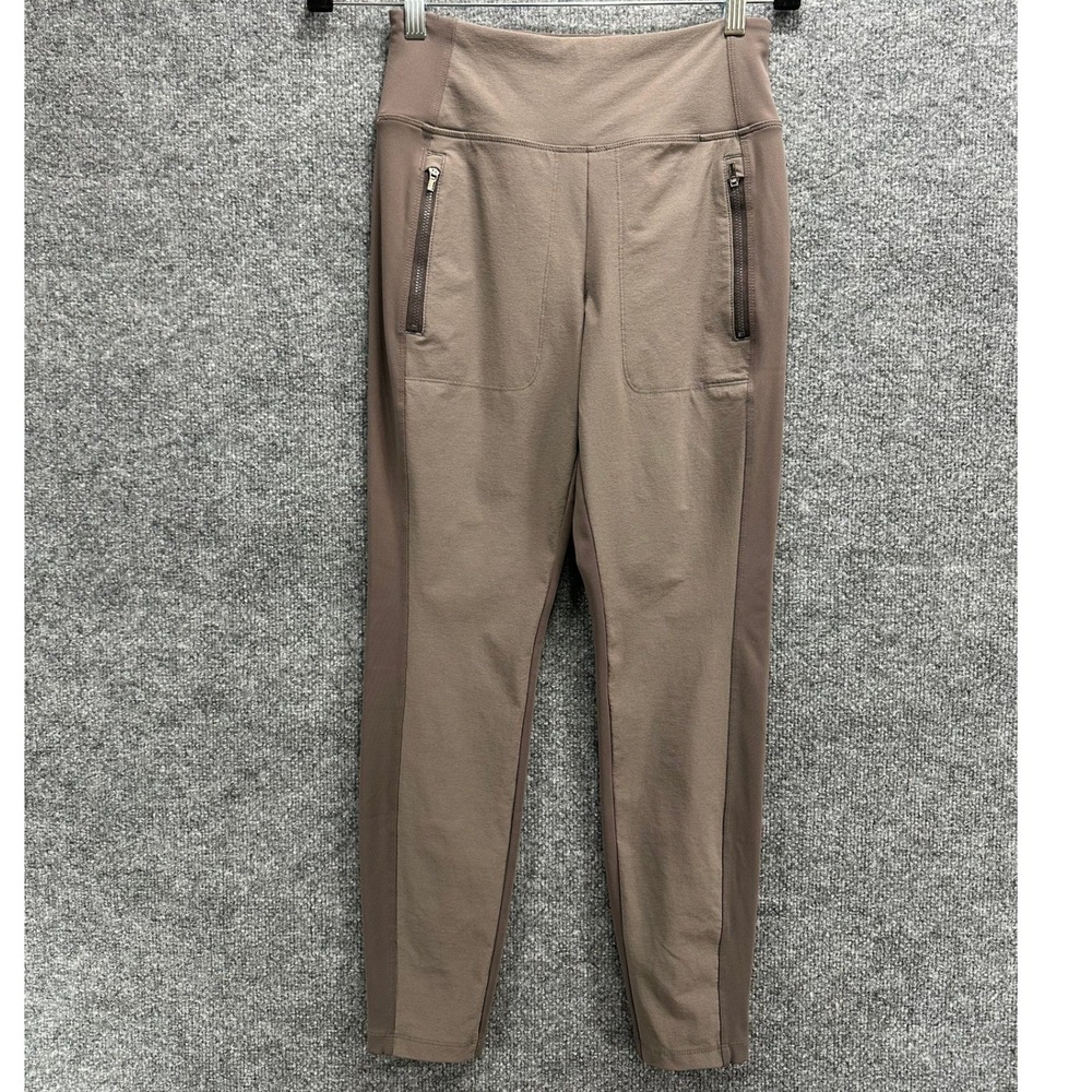 Athleta Headlands Hybrid Trek Tight Brown Taupe High Rise Ankle Zip Pants Size 6